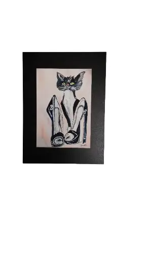 Aquarelle 30x40 - Le chat chaussé