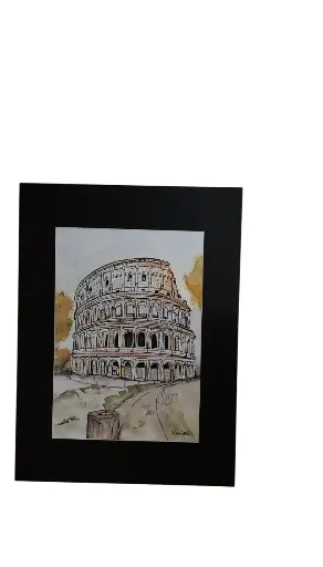 Aquarelle 30x40 - Le colisée Tunisien