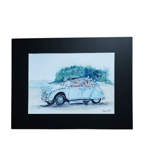 Aquarelle 30x40 - Roule ma poule