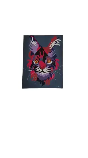 Toile coton 30x40 - Le lynx