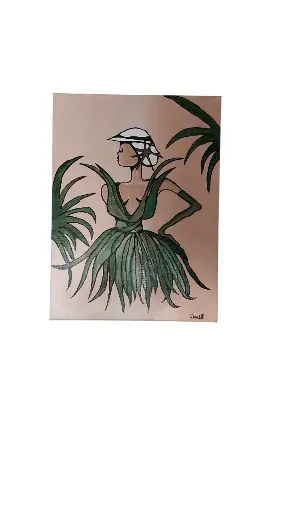 Toile coton 30x40 - Bambou