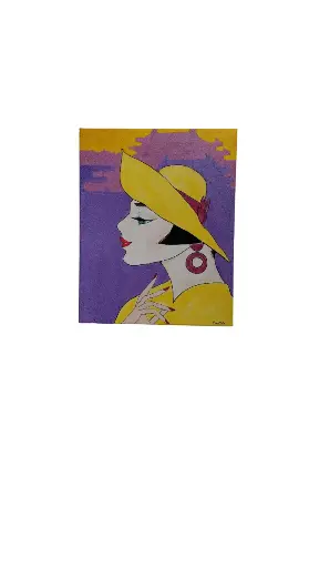 Toile coton 40x50 - La dame de Pékin